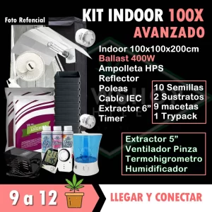 kit indoor 100x100x200 avanzado growshop chile